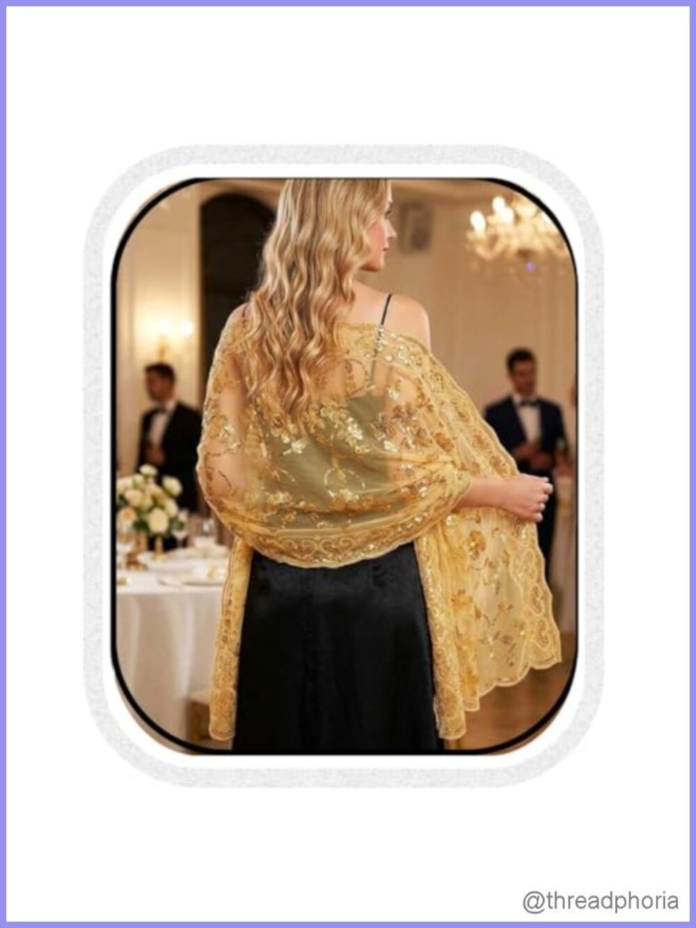 Sequin Shawl Wrap for Evening Dresses Women Polyester Sparkly Bridal Stole